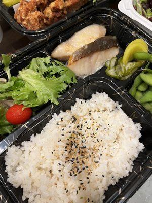 Black miso cod bento