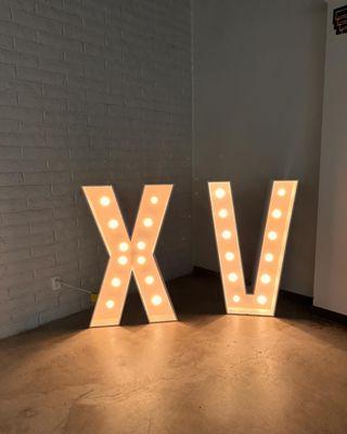 Our marquee letters XV. We have all marquee letters and numbers available