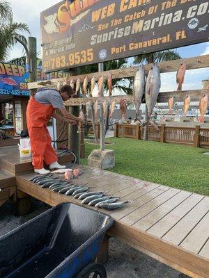 Crew displaying the days catch of what we could keep. Not pictured are a lot of throw backs that were just under or out of season.