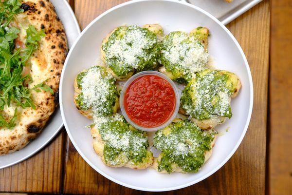 Garlic & Pesto knots!