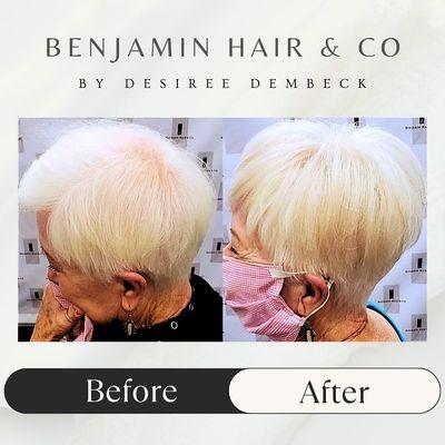 Custom Hair Toppers at Benjamin Hair & Co. Styled and colored to perfection, our hair toppers and wigs are ideal for those facing Alopecia,