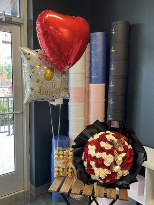 Flowers, chocolates & balloons