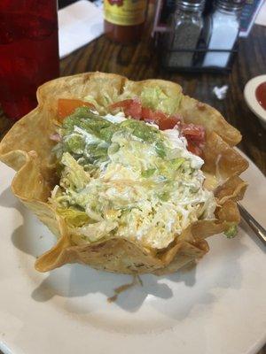 Taco Salad added cheese dip