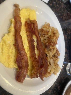 Scrambled eggs and bacon