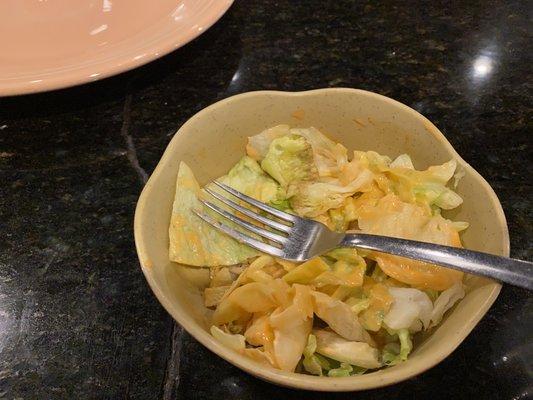 The salad with black leaves