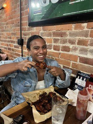 Apple bourbon chicken wings sooo good