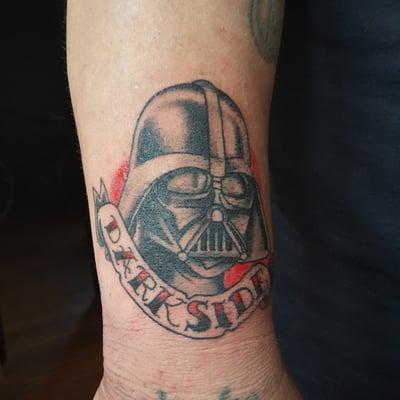 Darth Vader Tattoo Black and Red Traditional Style by Mags