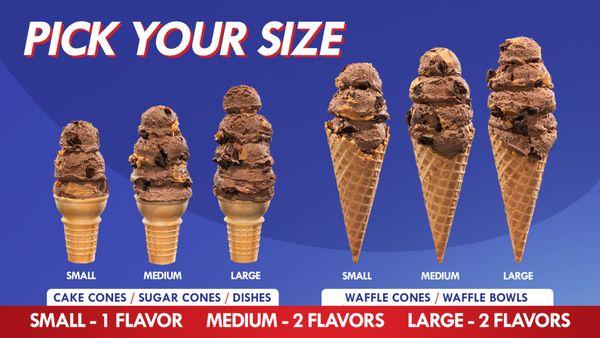 So many cones, so many sizes!