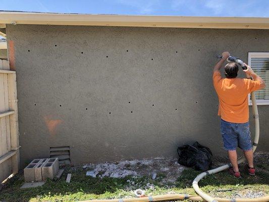 Before and after. Insulation between every stud.