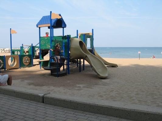 In the summer, a terrific place to take the kids to burn off energy on the playground.