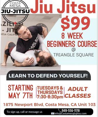 Beginners class starting May 7th