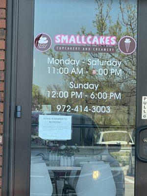 They have the wrong hours posted on their door. They are not open by 11:15 AM