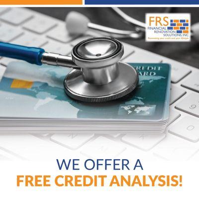 We offer a 100% free credit analysis. Not a credit score check - a full blown credit analysis complete with our recommendations.