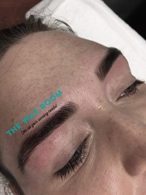 Brow tinting! Tinted her skin so she'd have a nice, filled in look for days!