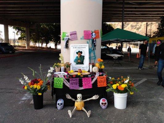 Memorial for Leonso Martinez at the Cypress Community Job Center.