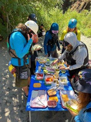 Lunch on the Middle Fork river