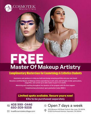 Interested in Makeup Artistry? This is the time to start your journey and guess what? It's FREE!