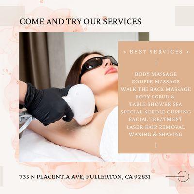 Come and try our services