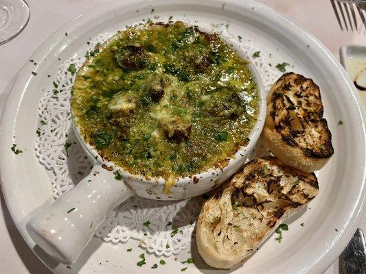 Escargot, perfectly done.