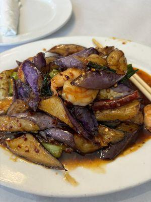 Eggplant with garlic sauce