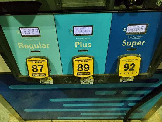 The Gas Prices with Card as of August 7, 2022