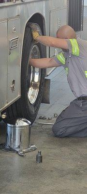 Installing our drive tires!