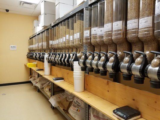 We have over 70 different grains available in our grain room!