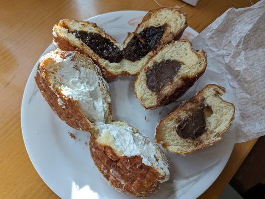 Paczki Interiors: Prune (top), Chocolate (right), Buttercream (left)