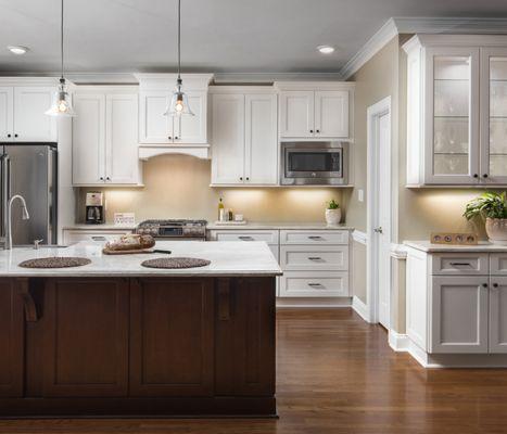 Transitional kitchen with warm colors.