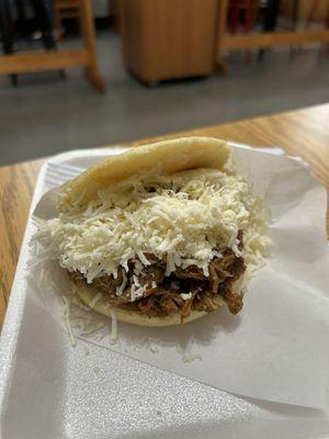 Shredded beef and cheese arepas. STACKED!