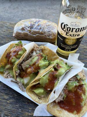 Banana bread + carnitas tacos