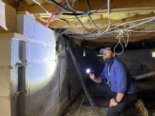 Inspection of crawl spaces are crucial to great service