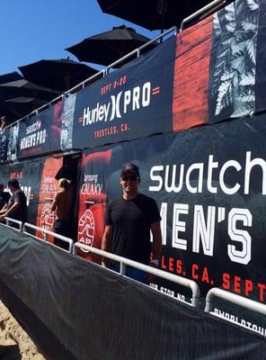 Working on the medical team at the 2014 Hurley Pro surfing competition at Trestles