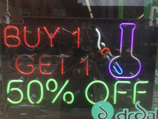 All glass is Buy one get one 50% off!