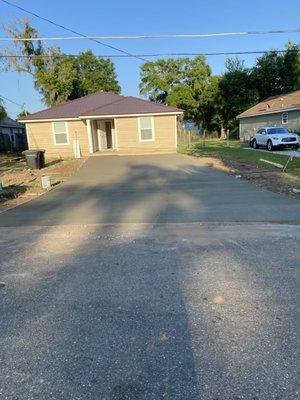 Concrete driveway