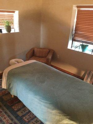 Quiet, comfortable surroundings await you in Michelle's massage studio.