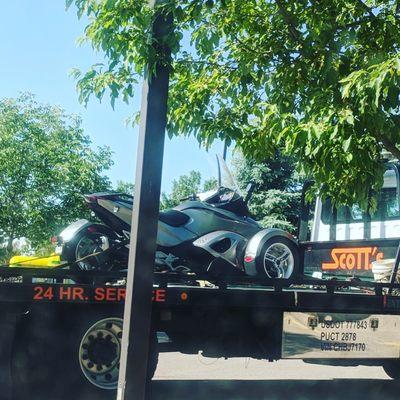 Scott's towing had to tow my can-am Spyder this morning.  The gentleman that towed it was very professional and great to work with.  Thanks!