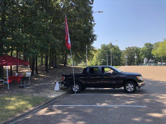 Tailgating at Tad Smith Coliseum parking lot