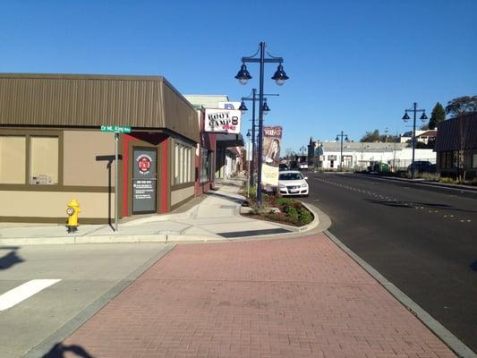 Looking down Pacific Avenue - past the downtown Bremerton- American Heart Training facility.