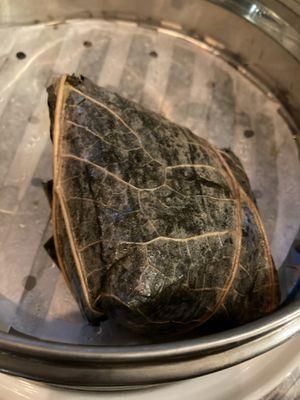 Taro Stick Rice in Lotus Leaf