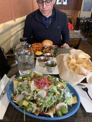 Taco Salad and The Burger. Flavor is 10/10