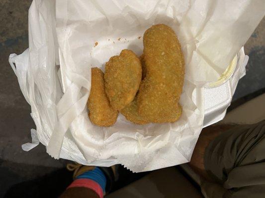 These jalapeño poppers are the size of my hand they taste fantastic order these!