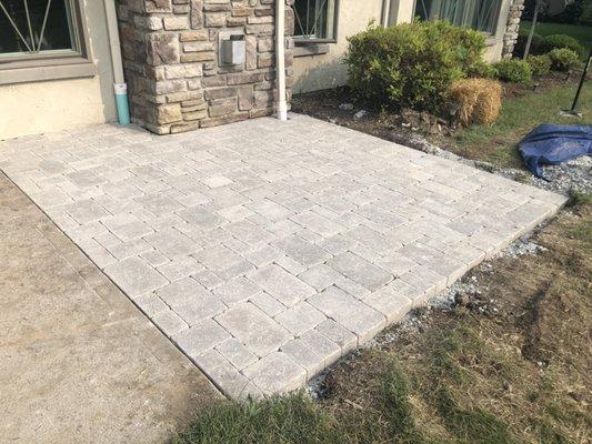 120 additional square feet added to a concrete patio