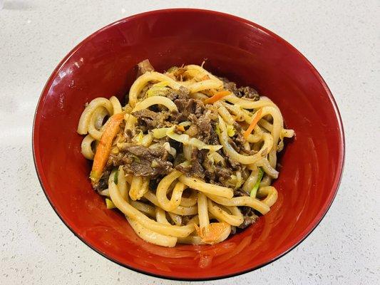 Pan fried Beef udon