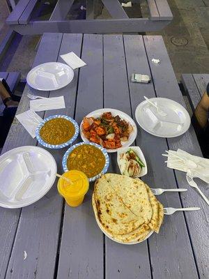 Paneer Tikka, Garlic Naan, Kadai Paneer , Dal Makhani