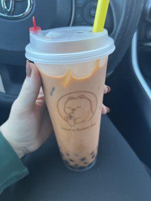 Thai tea with boba