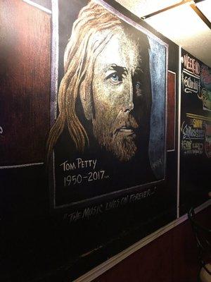 Tom Petty chalk art.