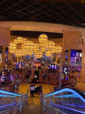 View looking down into the casino from upstairs