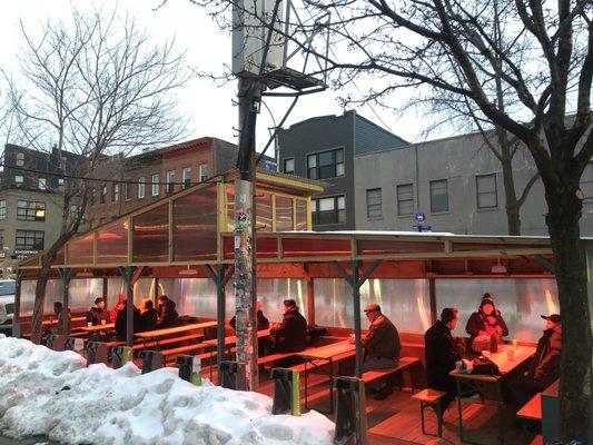 Ore outdoor seating area is heated!!!