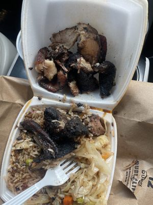 Jerk pork mixed with too much fat